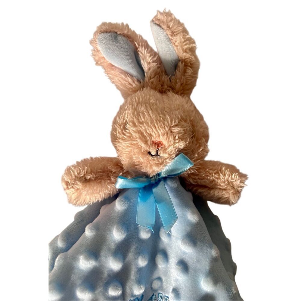 Parents Choice Blue Bunny Lovey Security Blanket My First Easter Minky Dot